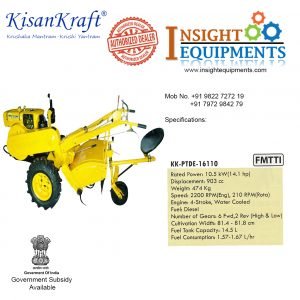 KisanKraft – Power Tiller 14.1 HP Diesel (KK-PTDE-16110) Power Tillers / Weeders Insight Agrotech