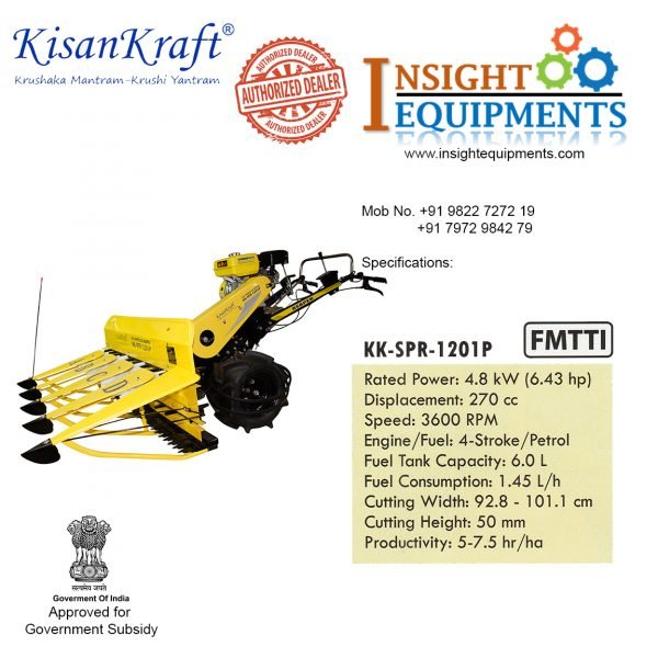 KisanKraft – Self Propelled Reapers – 6.43 HP Petrol (KK-SPR-1201P) Power Tillers / Weeders Insight Agrotech